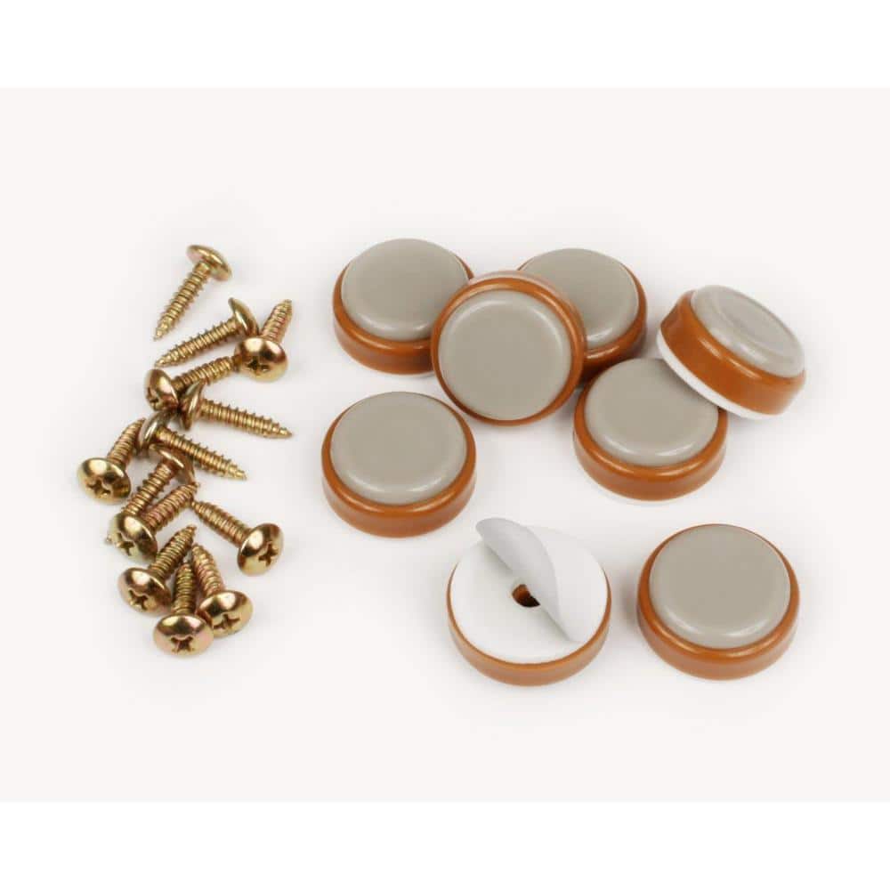 1 in. Round Caramel Color Self Stick or Screw On Floor Protector Chair Glides/Slider Feet (Set of 8) price history on PriceWatchPro