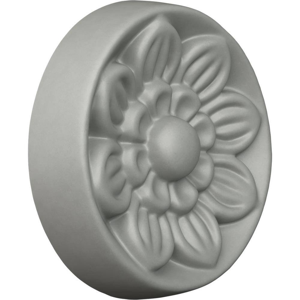 White Urethane Flower Rosette Applique 3.875''