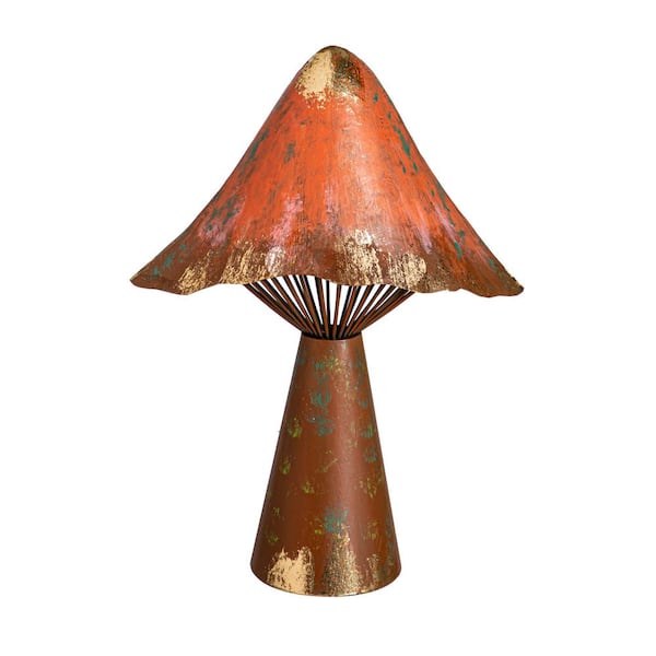 Evergreen Enterprises 12 in. Terracotta Metal Mushroom Statuary