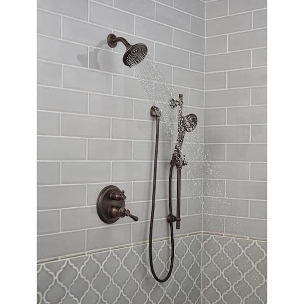 5-Spray Patterns 1.75 GPM 4.31 in. Wall Mount Fixed Shower Head in Venetian Bronze