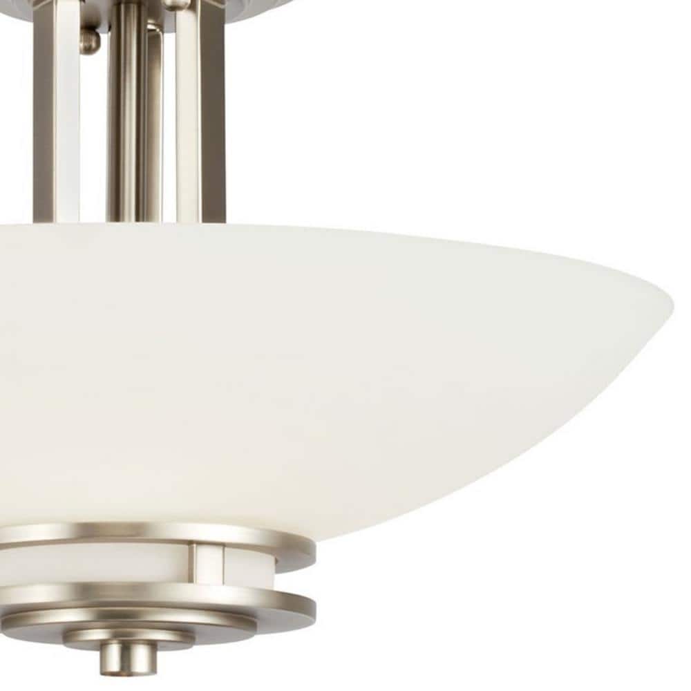 Hendrik Polished Nickel 10"H x 15"Dia Modern Semi-Flush Ceiling Light