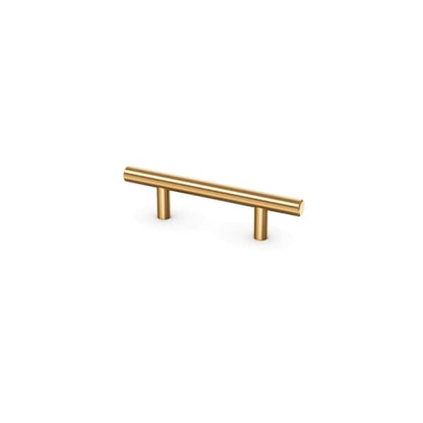 SIMPLY WOODMARK PRO Shaker Partial Overlay 5.3125 in. W x 1.28125 in. D x 0.5 in. H T Bar Pull in Modern Brushed Gold
