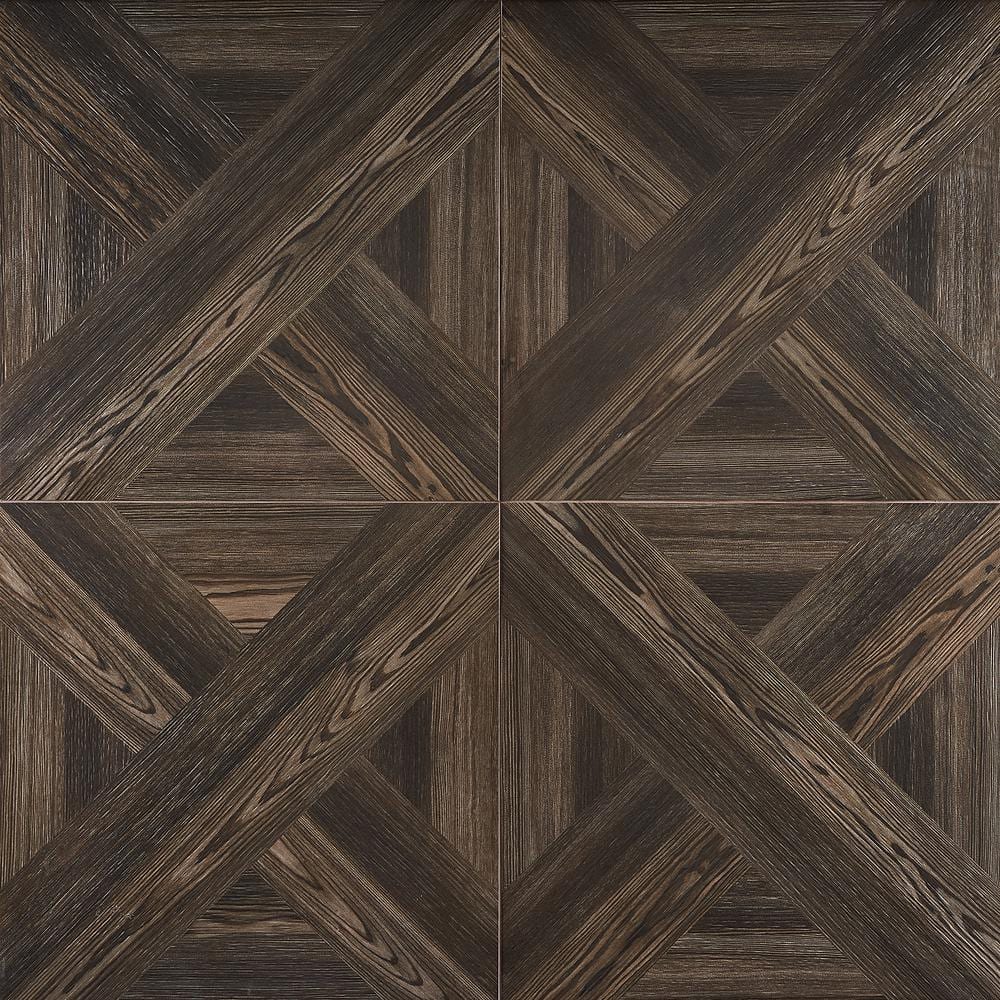 Teakwood 24" x 24" Matte Brown Porcelain Floor and Wall Tile