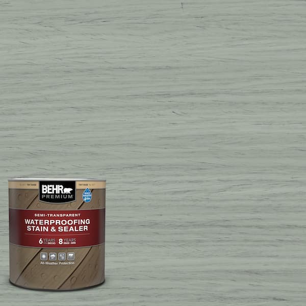 BEHR PREMIUM 1 qt. #ST-149 Light Lead Semi-Transparent Waterproofing Exterior Wood Stain and Sealer