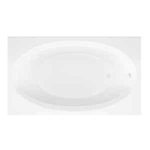 Imperial 59.6 in. Acrylic Rectangular Drop-in Non-Whirlpool Bathtub in White