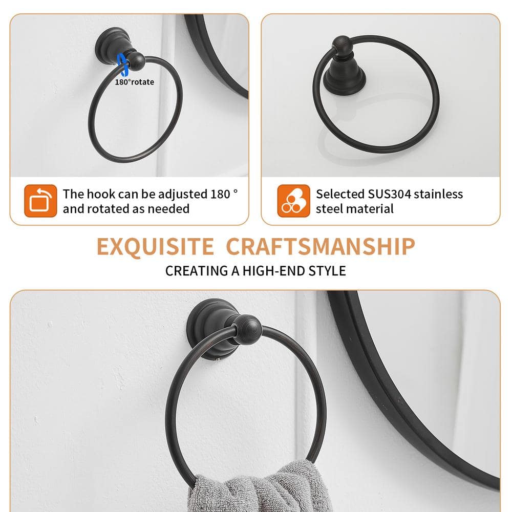 Bronze Wall Mounted Circular Towel Ring