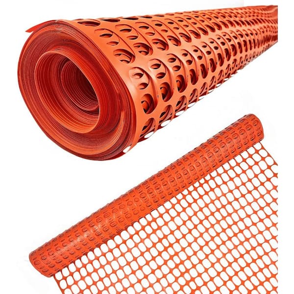 Wellco 3.3 ft. x 49.2 ft., Orange Construction Snow/Safety Barrier Fence Warning Barrier Fence with 12-Pack Stake