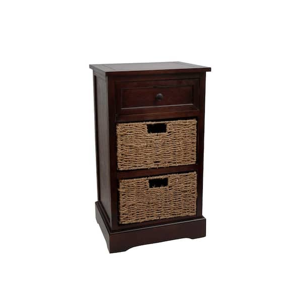 Décor Therapy Three drawer accent table Walnut 