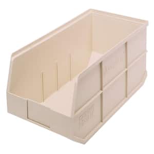 Stackable Shelf 27-Qt. Storage Tote in Ivory (6-Pack)