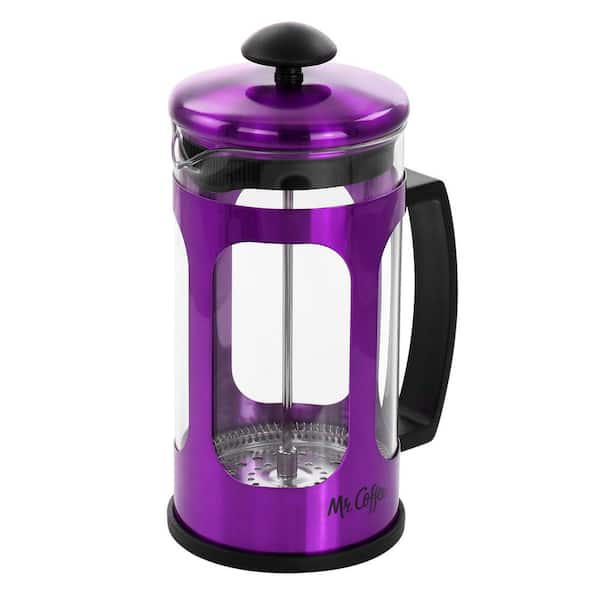 Mr. Coffee 3 Cup Glass and Stainless Steel French Press Coffee Maker in  Purple 985117864M - The Home Depot