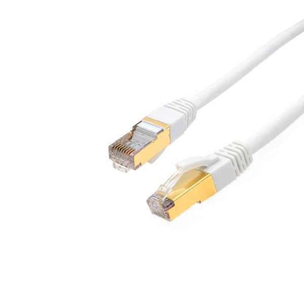 TRIPLETT 100 ft. CAT 7 SF/FTP 26AWG Shielded Stranded Patch Cable, White