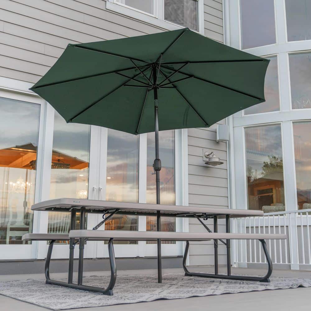 Almond 8-Foot Folding Picnic Table with Benches