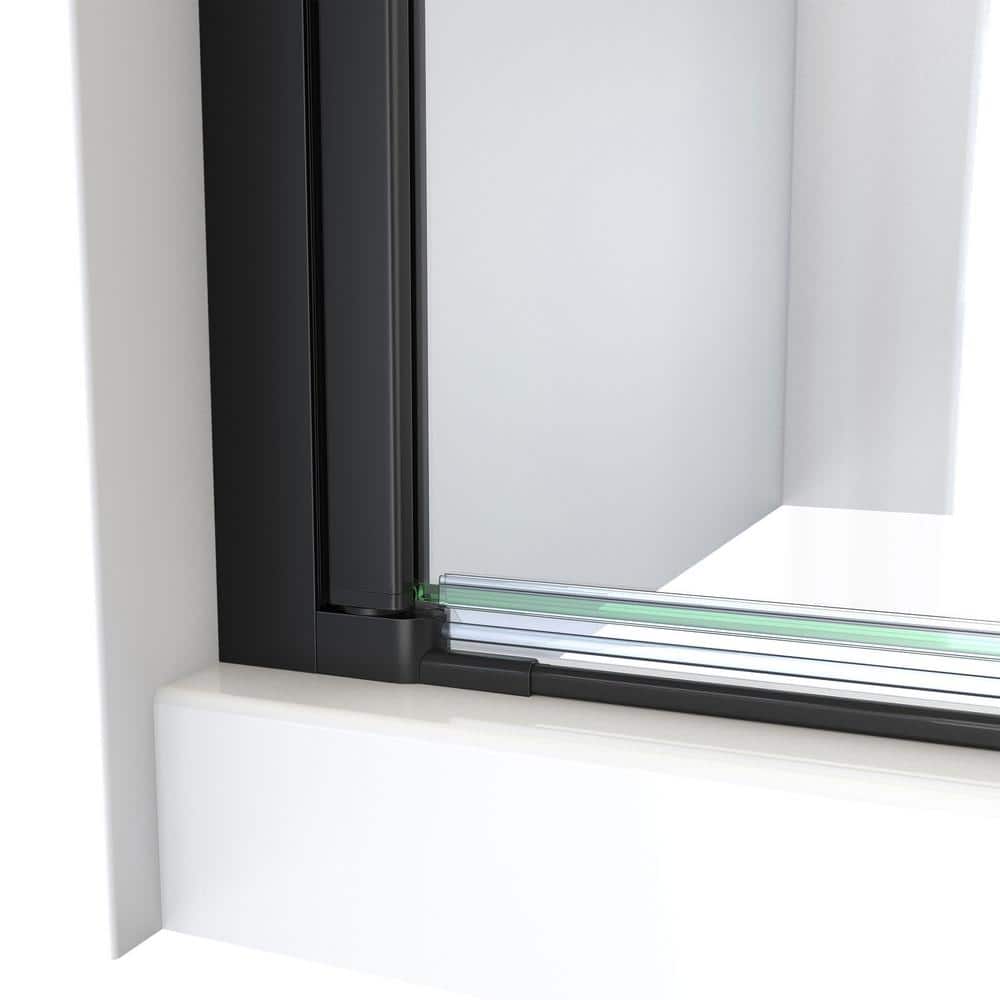Matte Black Frameless Square Shower Kit with Acrylic Base