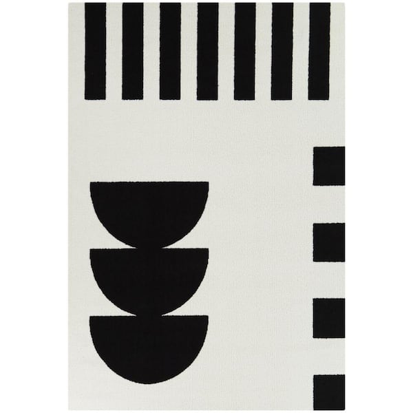 BALTA Bassano White 8 ft. x 10 ft. Geometric Area Rug