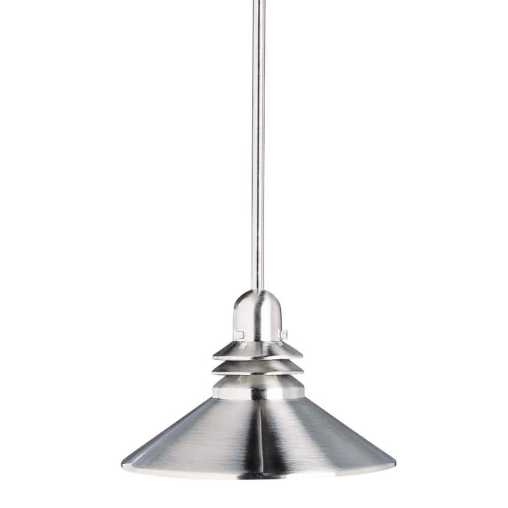 Kichler Grenoble 1 Light Brushed Nickel Contemporary Shaded Kitchen Mini Pendant Hanging Light 7486