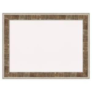 Farmhouse Brown Narrow White Corkboard 32 in. x 25 in. Bulletin Board Memo Board