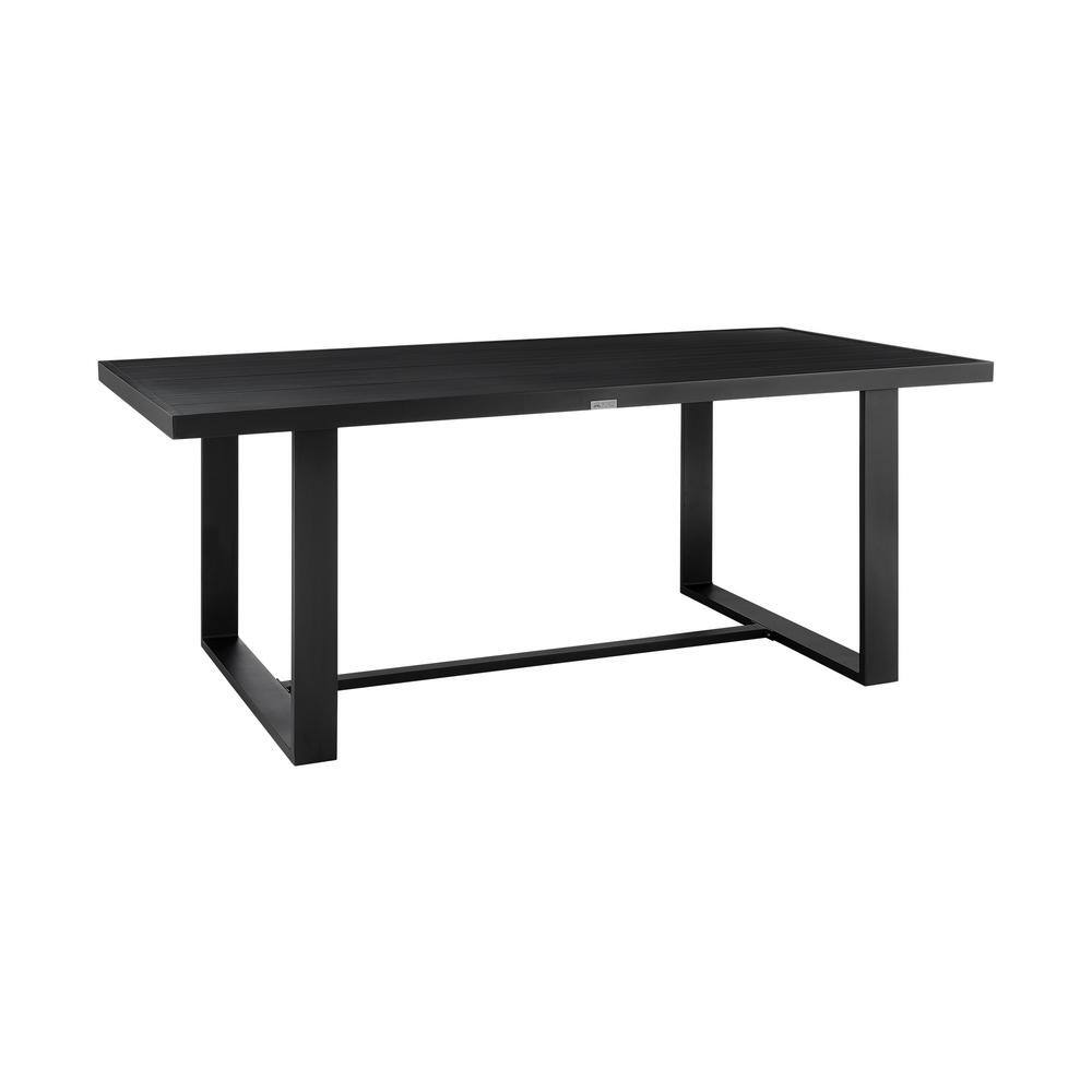 Felicia Black Aluminum 5-Piece Outdoor Dining Set with Grey Cushions