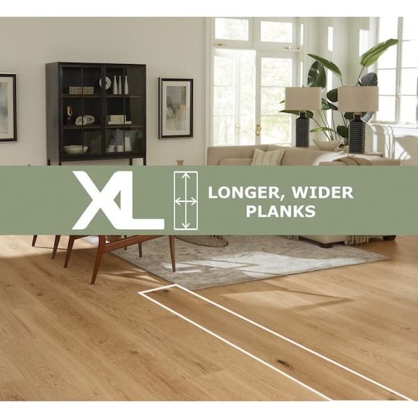 Marigold XL Euro Oak 9/16 in. T x 8.66 in. W Tongue & Groove Wire Brushed Engineered Hardwood Flooring (31.25 sqft/case)