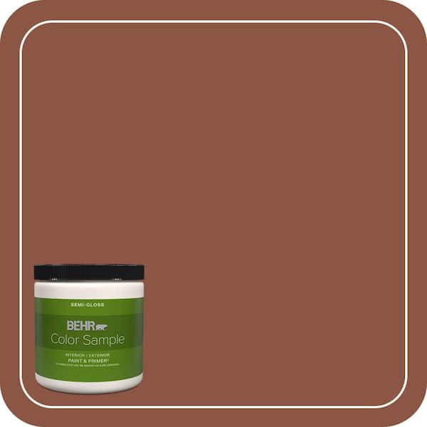 BEHR PREMIUM PLUS 8 oz. #S180-7 True Copper Semi-Gloss Interior/Exterior Paint & Primer Color Sample