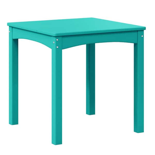 Garden Party Children's Outdoor Patio All Weather HDPE Plastic 24 in. Dining Table for Kids, Turquoise