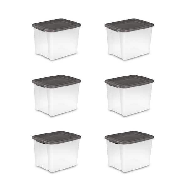 50 Qt. Clear Latched Plastic Storage Container (6-Pack)