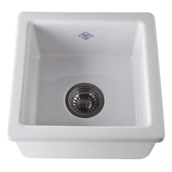 ROHL Lancaster Mount Fireclay 15 in. Single Bowl Kitchen Sink in White RC1515WH - The Home Depot