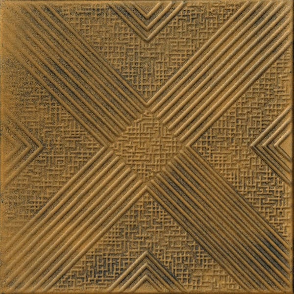 A La Maison Ceilings Hidden Treasure Antique Gold 1.6 ft. x 1.6 ft. Decorative Foam Glue Up Ceiling Tile (21.6 sq. ft./case)