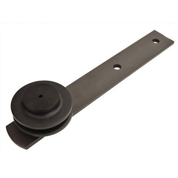144 in. Antique Bronze Classic Straight Strap Double Track Barn Door Hardware Kit