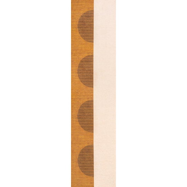 Demie Minimalist Graphic Circle Machine-Washable Rust/Cream 2 ft. x 8 ft. Area Rug