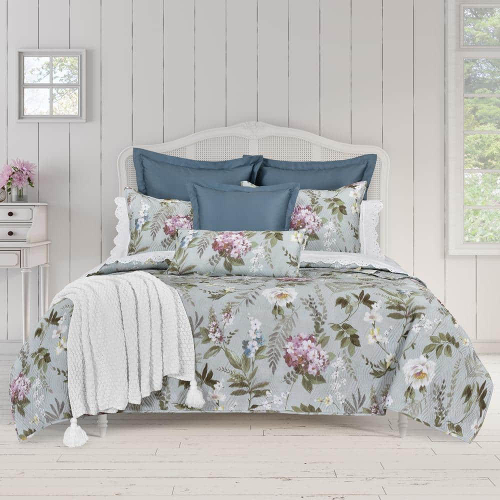 Sakura 3-Piece Cotton King/Cal King Quilt Set 2924077KQLST - The Home Depot