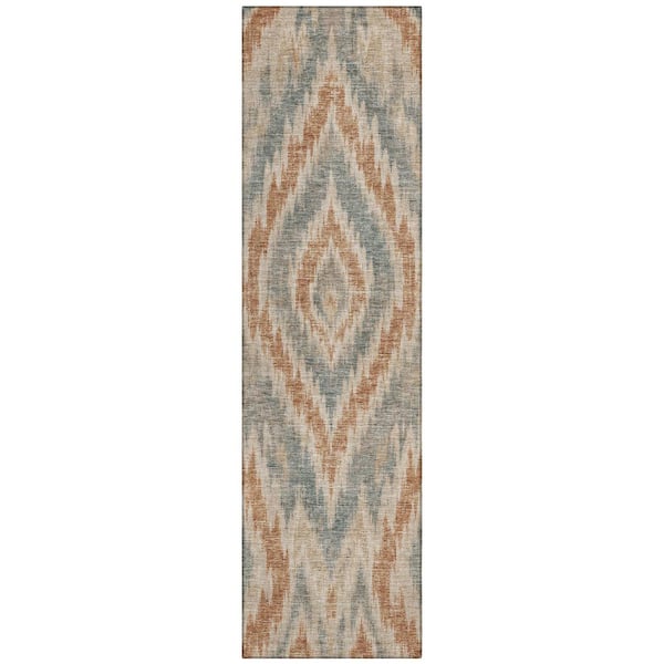 Chantille Machine Washable Indoor/Outdoor Abstract ACN3071 Putty 2 ft. x 7 ft. Runner Rug