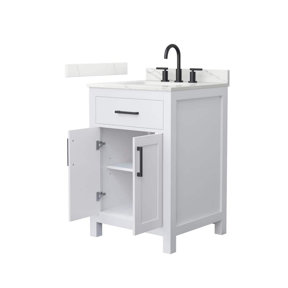 Beckett 24" White Freestanding Vanity with Quartz Top