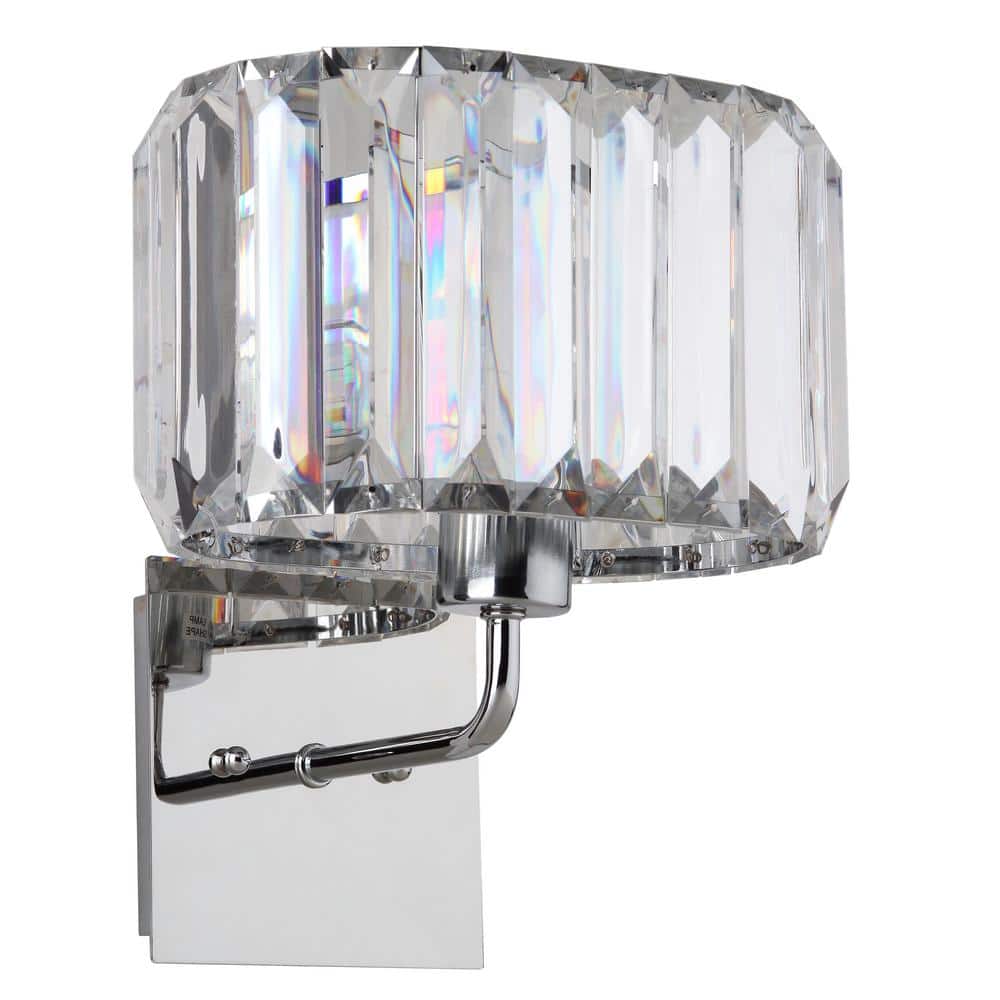 Athena Chrome & Crystal 10" Modern Wall Sconce Set