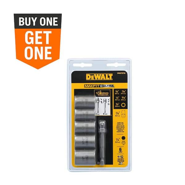 MAXFIT ULTRA 3/8 in. Carbon Steel Drive Socket Set (6-Piece) with 1/4 in. Adapter