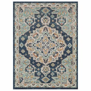 Laughton Blue 1 ft. 11 in. x 3 ft. Area Rug