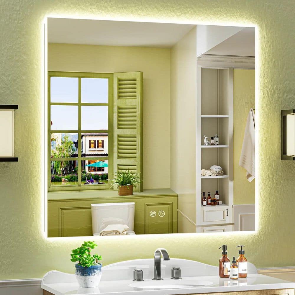 40 in. W x 38 in. H Rectangular Frameless Super Bright Backlited LED Anti-Fog Tempered Glass Wall Bathroom Vanity Mirror price history on PriceWatchPro