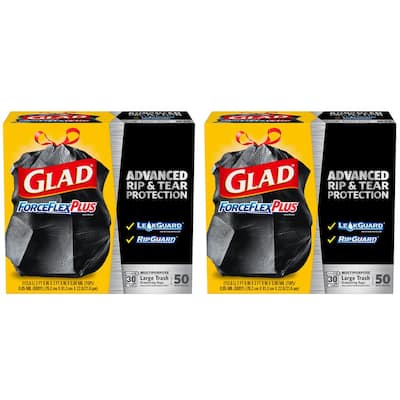 Glad ForceFlex MaxStrength 13 Gal. Lemon Fresh Bleach Scent Grey Kitchen  Drawstring Trash Bags with Clorox (45-Count, 2-Pack) C-316105701-2 - The  Home Depot