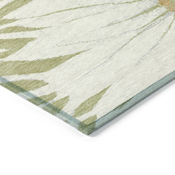Chantille Machine Washable Indoor/Outdoor Abstract ACN2263 Aloe 1 ft. 8 in. x 2 ft. 6 in. Accent Rug