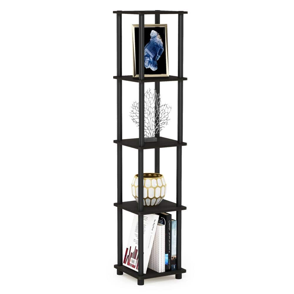 Espresso Noir 5-Tier Corner Cubed Bookshelf
