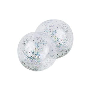 16 in. Silver Glitter Swimming Pool and Beach Play Ball (2-Pack)