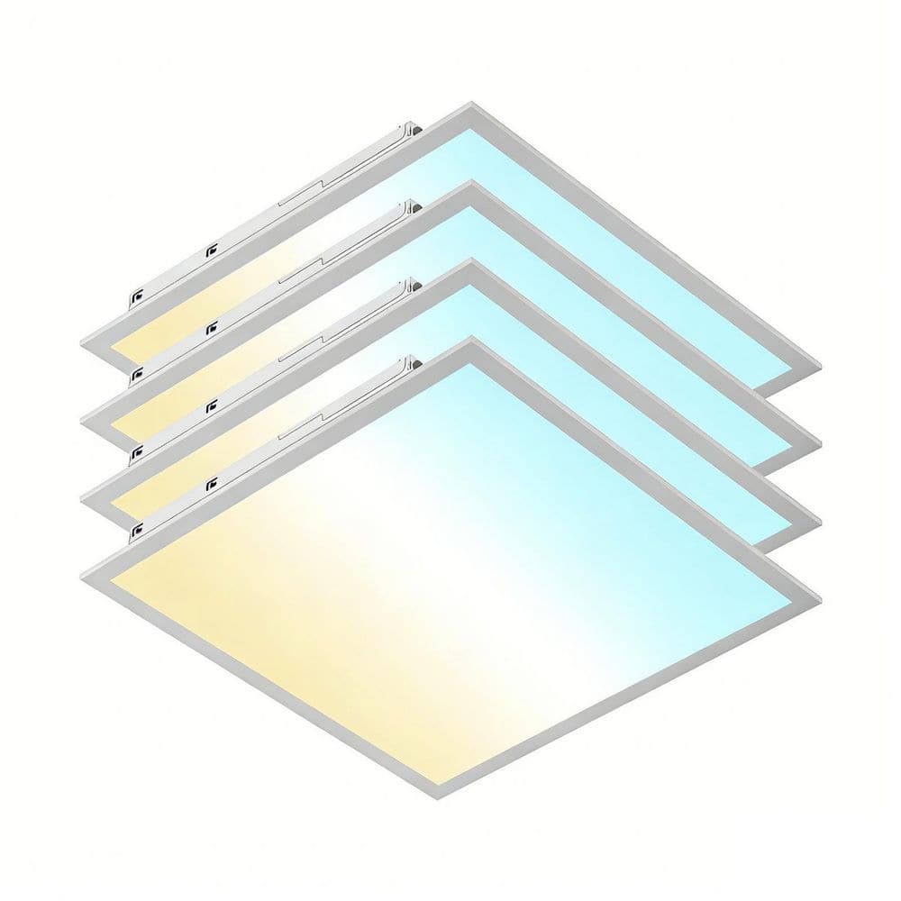 4-Pack 2 x 2 ft. White LED Flat Panel Light, 5 CCT 3000K-6500K Adjustable & 20W/25W/30W/35W/40W Selectable price history on PriceWatchPro