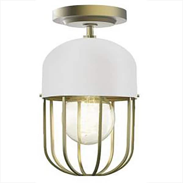 Edvivi 7 in. Gold Semi-Flush Mount Ceiling Light for Closet Bedroom Hallway