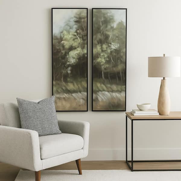 Dansy Framed Painted Canvas Wall Art Print 48 in. x 1.5 in.