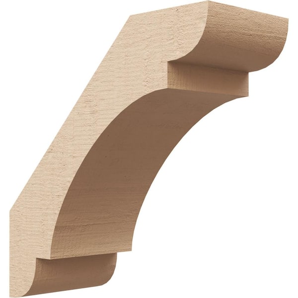 Ekena Millwork 5 in. x 12 in. x 12 in. Olympic Rough Cedar Woodgrain Timberthane Polyurethane Knee Brace, Primed