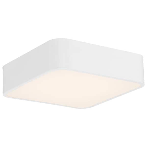 Access Lighting Granada 12 in. 16-Watt White Integrated LED Flush Mount with White Acrylic Shade