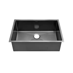 Rivage Black Stainless Steel 30 in. Single Bowl Undermount Kitchen Sink