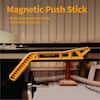 POWERTEC 71337P2 11.5" Deluxe Magnetic Push Stick 2-Pack – Ergonomic Handle With Embedded Magnets For Table Saw Storage, Woodworking Safety