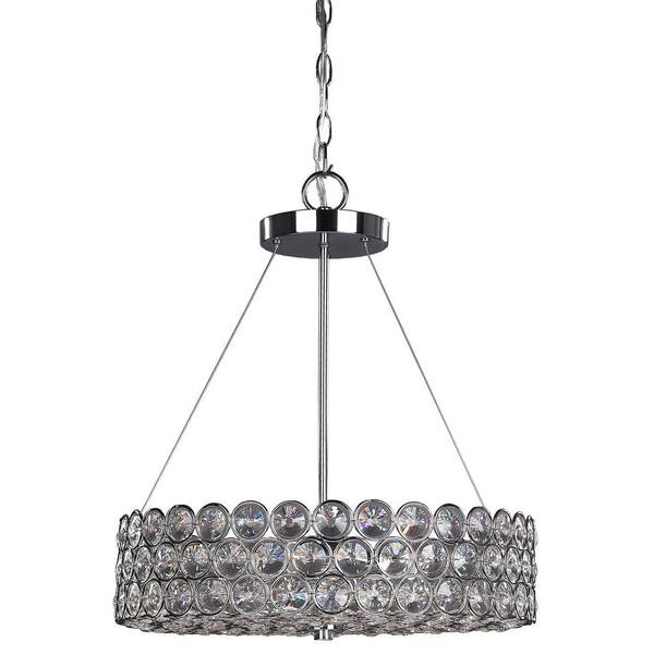 CANARM Alice 3-Light Chrome Crystal Chandelier