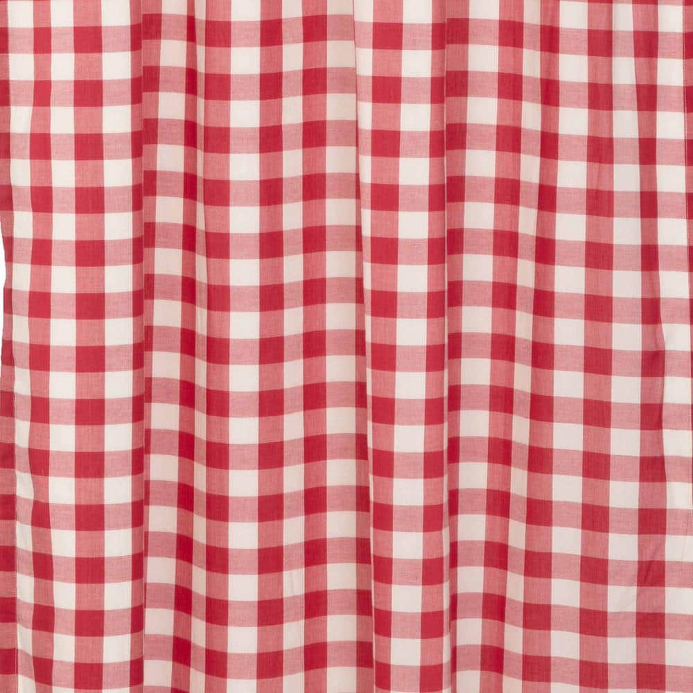 Red Buffalo Check Cotton Rod Pocket Tier Curtains 36x36