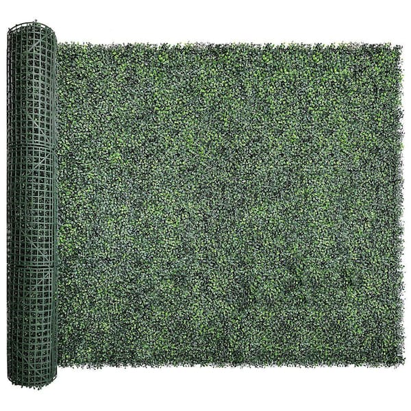 2 in. 120 in. x 60 in. Green Artificial Boxwood Grass Hedge Panel UV Resistant Privacy Fence Wall Panel